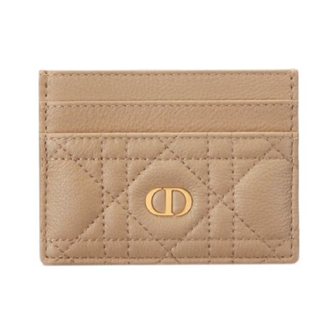 Dior Caro Flap Card Holder Gray Supple Cannage Calfskin 